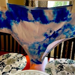 SHEIN size medium and size small bathing suit tie dye blue and white